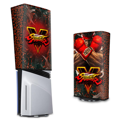 Capa Anti Poeira PS5 Pro Vertical - Street Fighter V