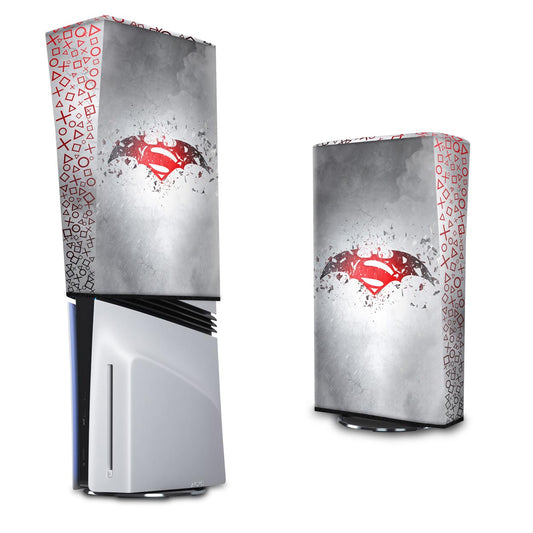 PS5 Pro Capa Anti Poeira Vertical - Batman Vs Superman Logo