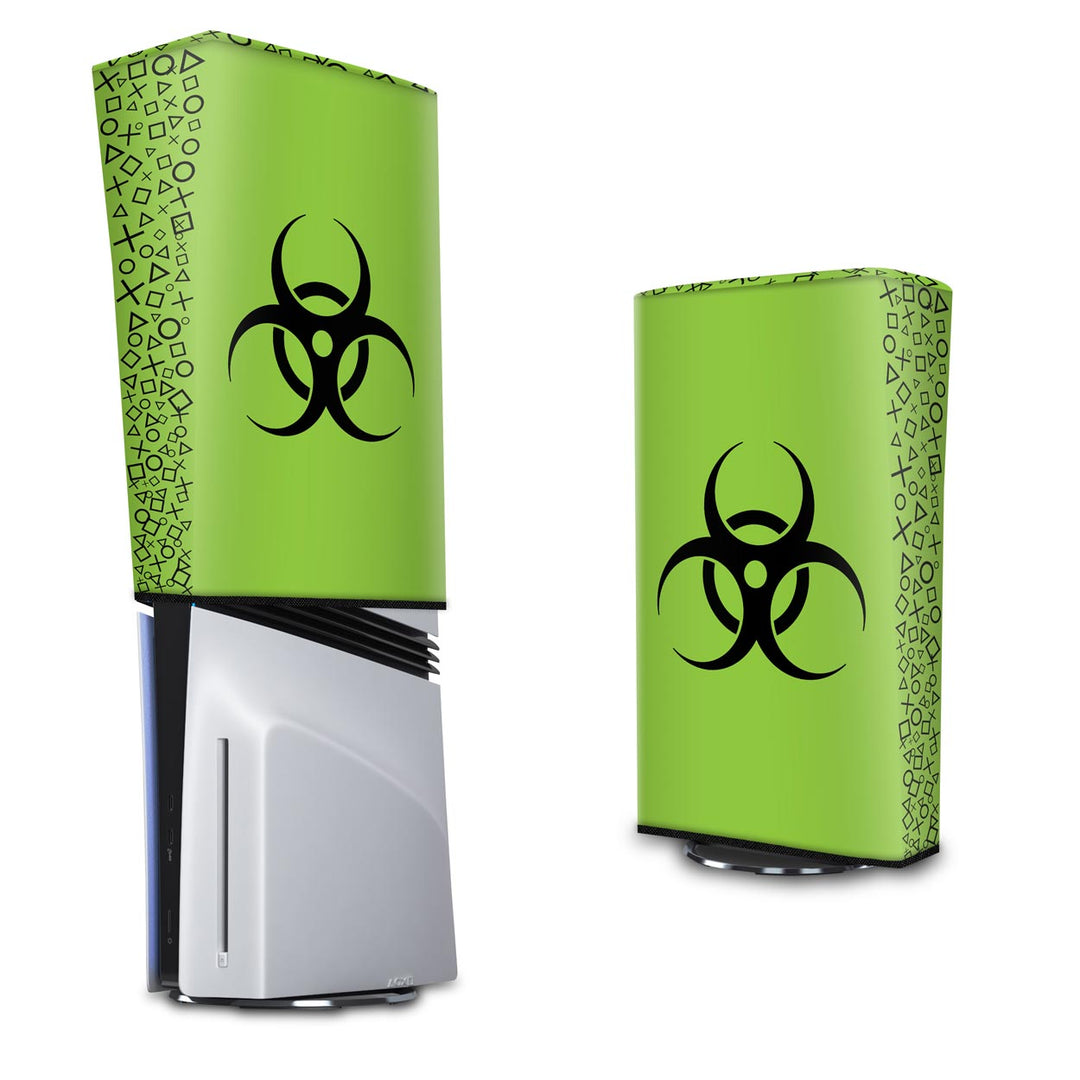 Capa Anti Poeira PS5 Pro Vertical - Biohazard Radioativo - Pop Arte Skins