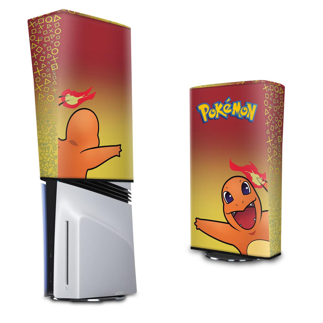 Capa Anti Poeira PS5 Pro Vertical - Pokemon Charmander - Pop Arte Skins