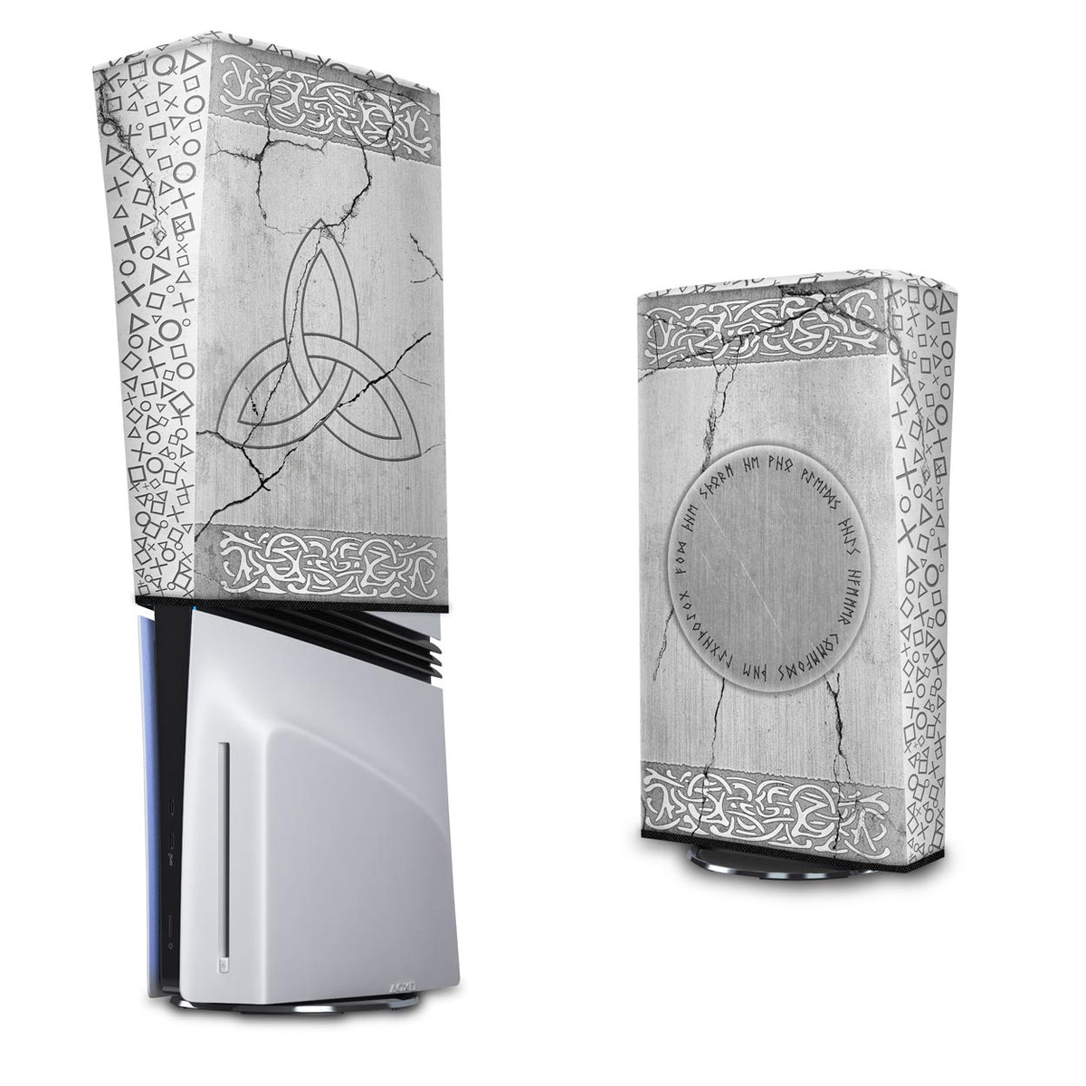 Capa Anti Poeira PS5 Pro Vertical - Mjolnir Thor Amor e Trovão