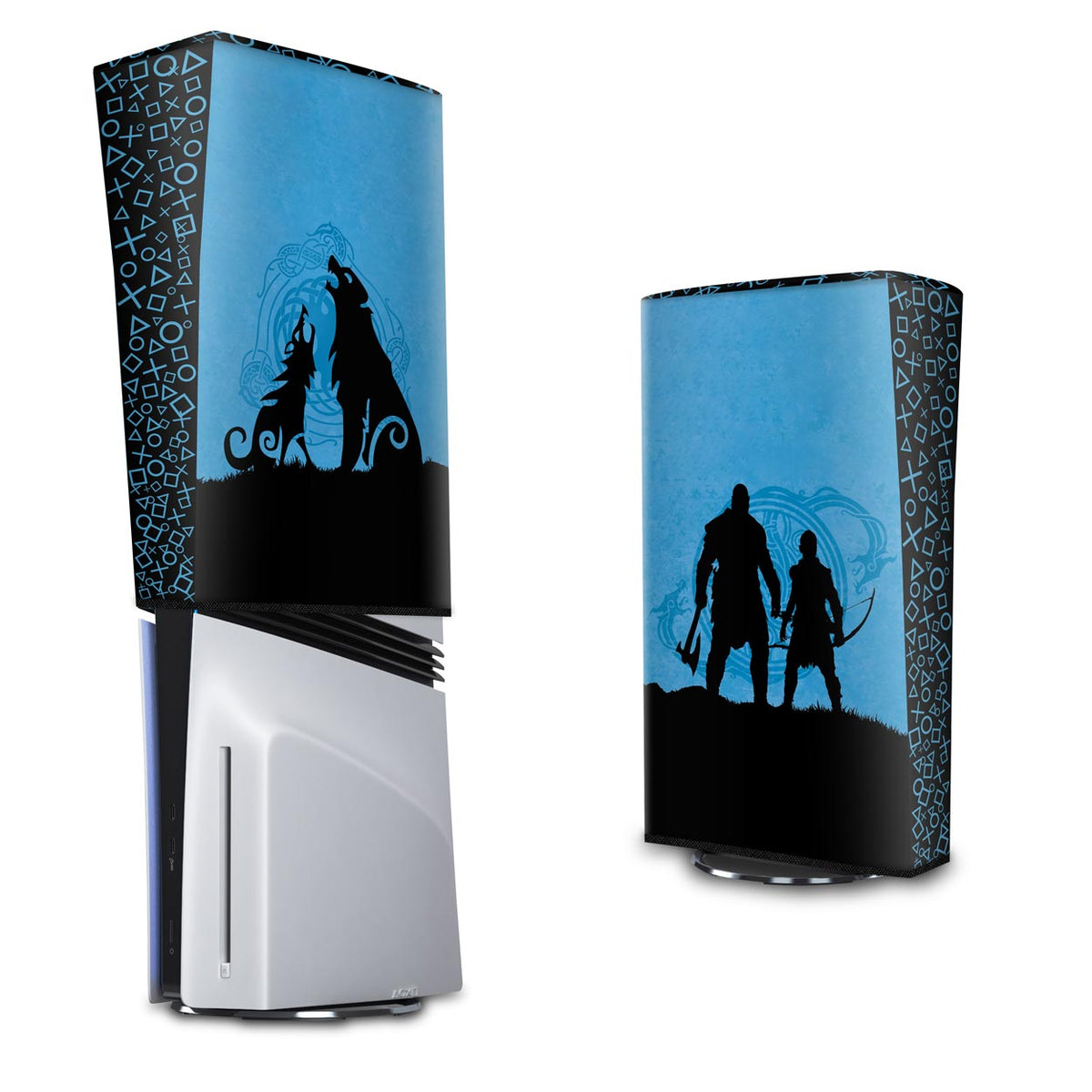 Capa Anti Poeira PS5 Pro Vertical - God of War Ragnarok Edition