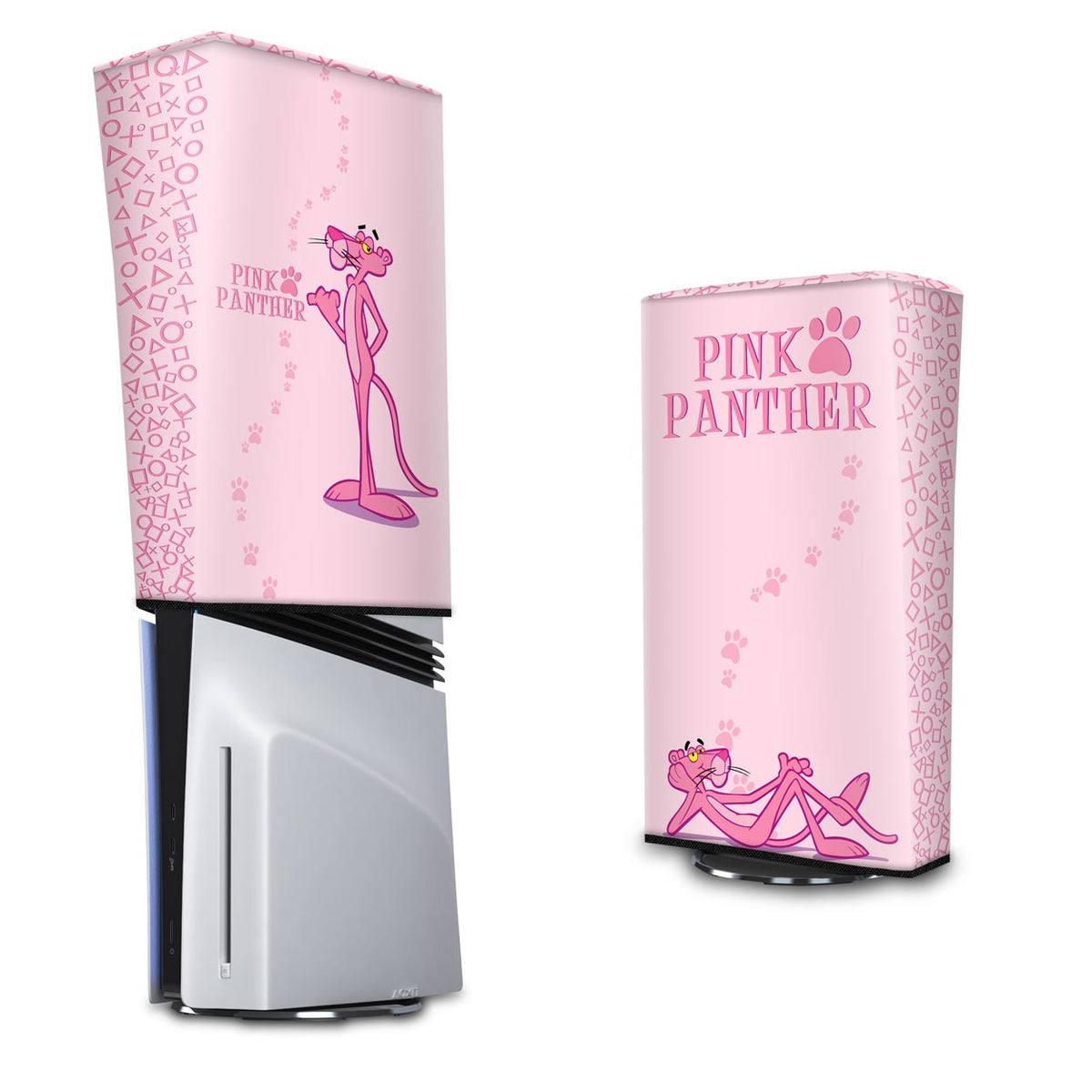 PS5 Pro Capa Anti Poeira Vertical - Pantera Cor de Rosa