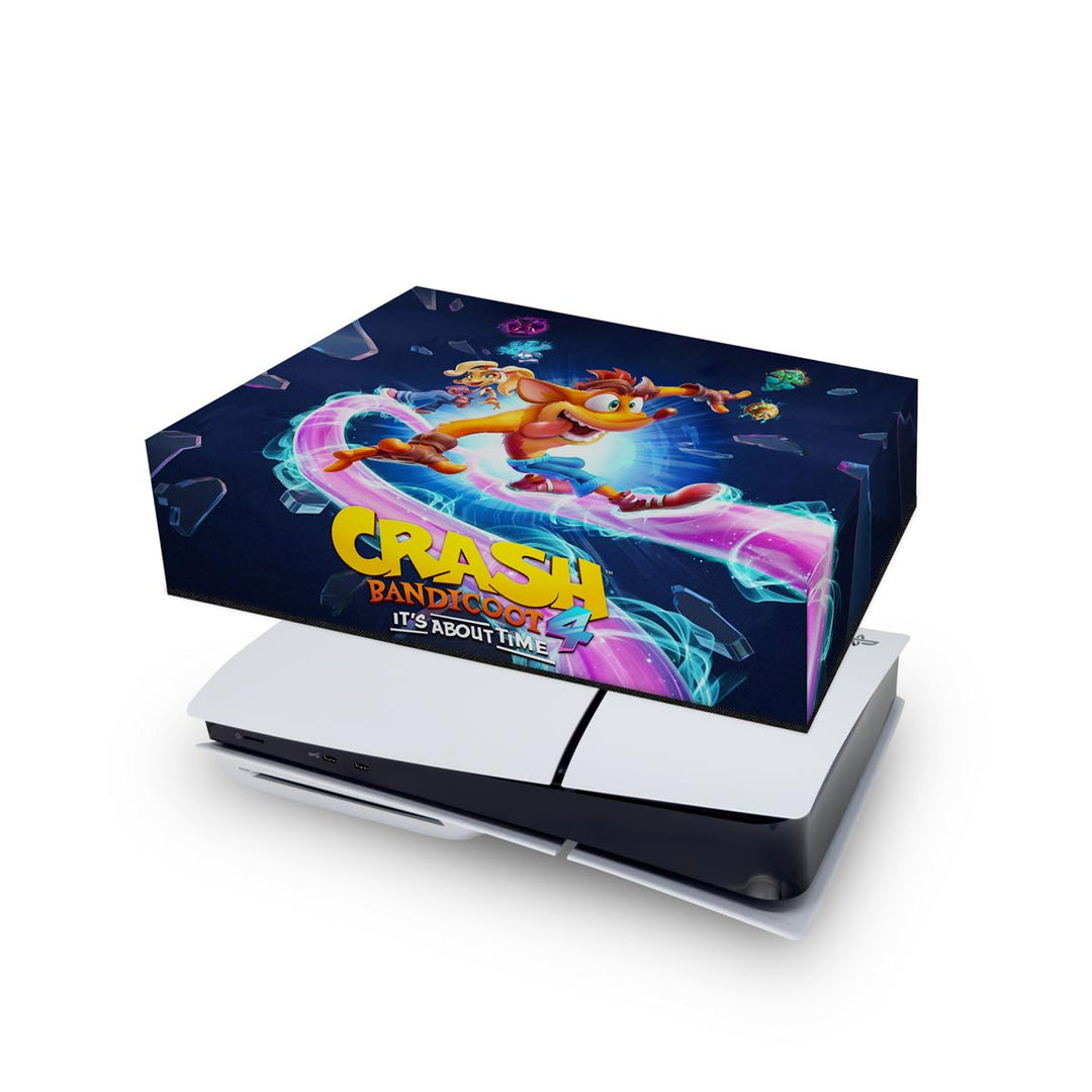 Capa Anti Poeira PS5 Slim Horizontal - Crash Bandicoot 4 - Pop Arte Skins