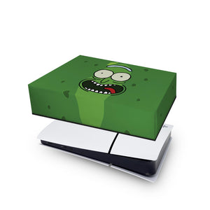 Capa Anti Poeira PS5 Slim Horizontal - Pickle Rick And Morty - Pop Arte Skins - foto 4