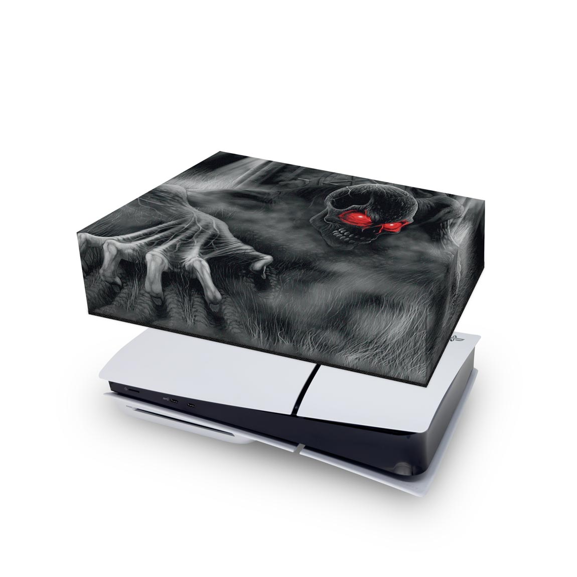 PS5 Slim Capa Anti Poeira Horizontal - Caveira Skull