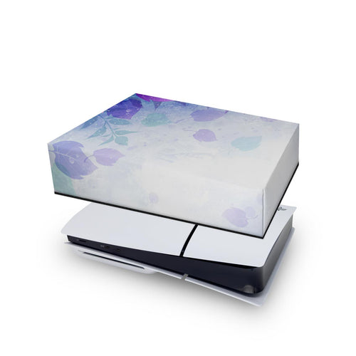 Capa Anti Poeira PS5 Slim Horizontal - Folhas Lilás