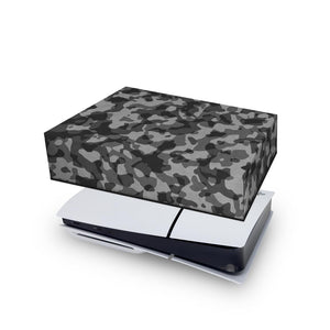 Capa Anti Poeira PS5 Slim Horizontal - Camuflado Cinza - Pop Arte Skins