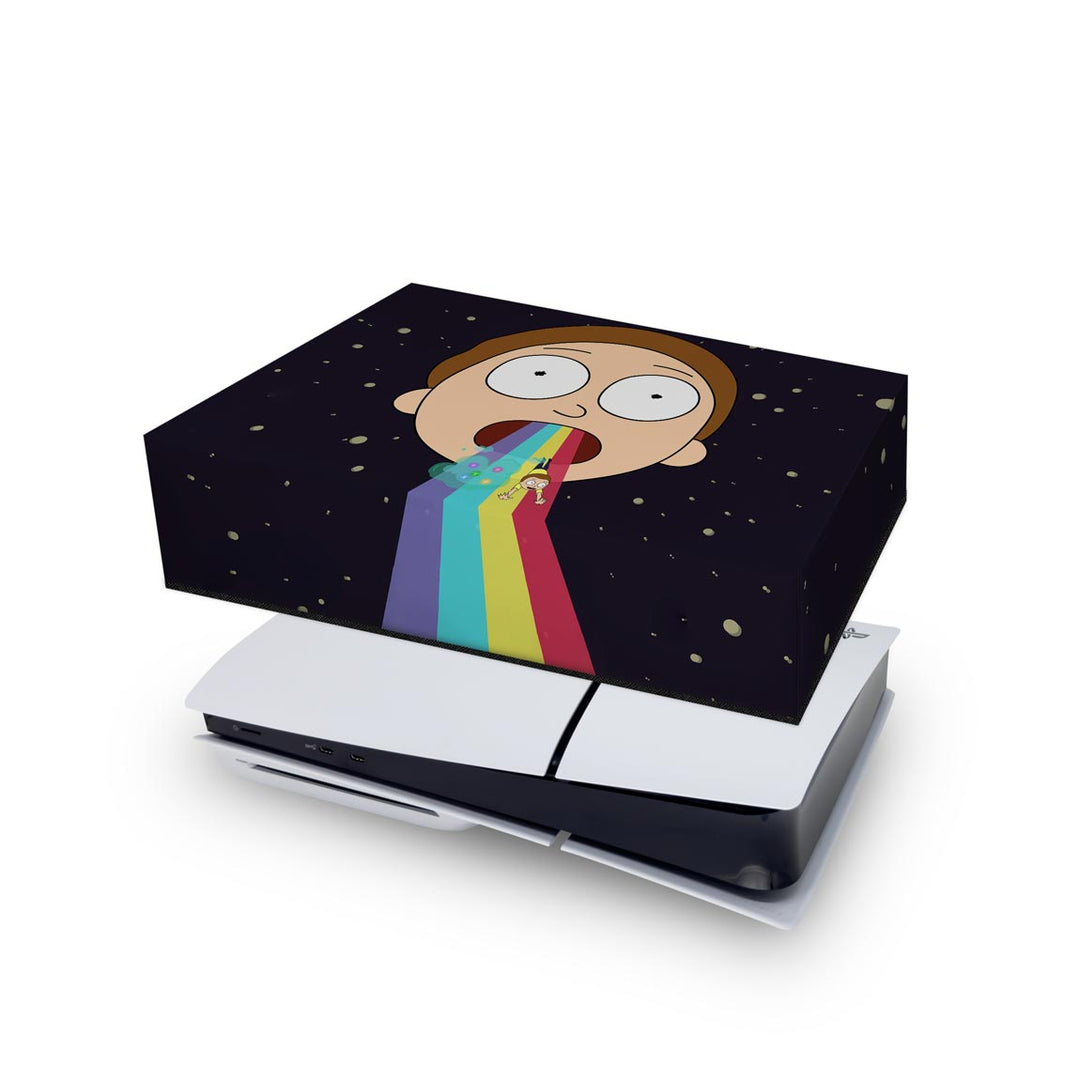 Capa Anti Poeira PS5 Slim Horizontal - Morty Rick And Morty - Pop Arte Skins