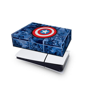 Capa Anti Poeira PS5 Slim Horizontal - Capitão América Comics - Pop Arte Skins - foto 4
