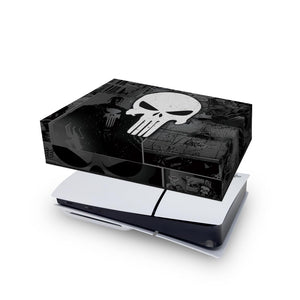 Capa Anti Poeira PS5 Slim Horizontal - The Punisher Justiceiro Comics - Pop Arte Skins