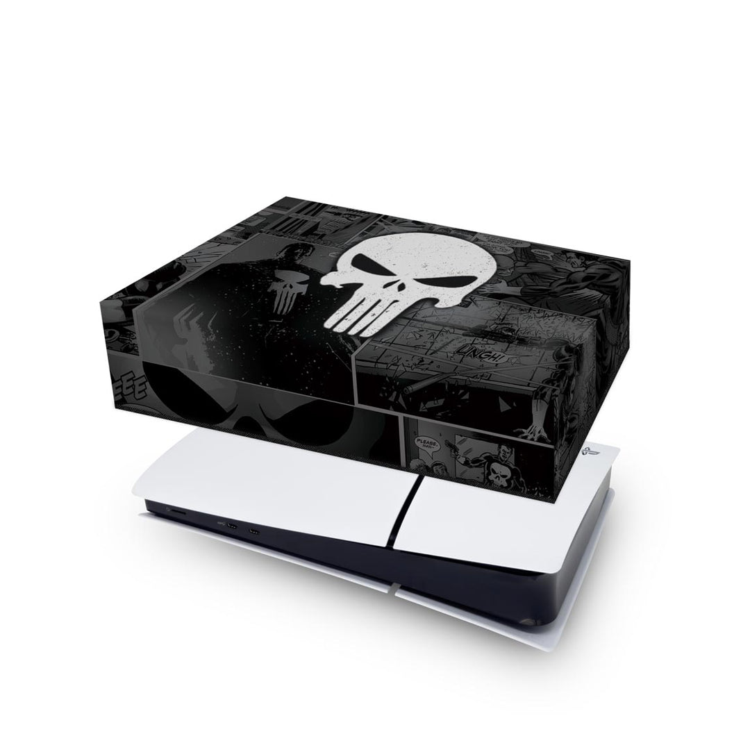 Capa Anti Poeira PS5 Slim Horizontal - The Punisher Justiceiro Comics - Pop Arte Skins - foto 4
