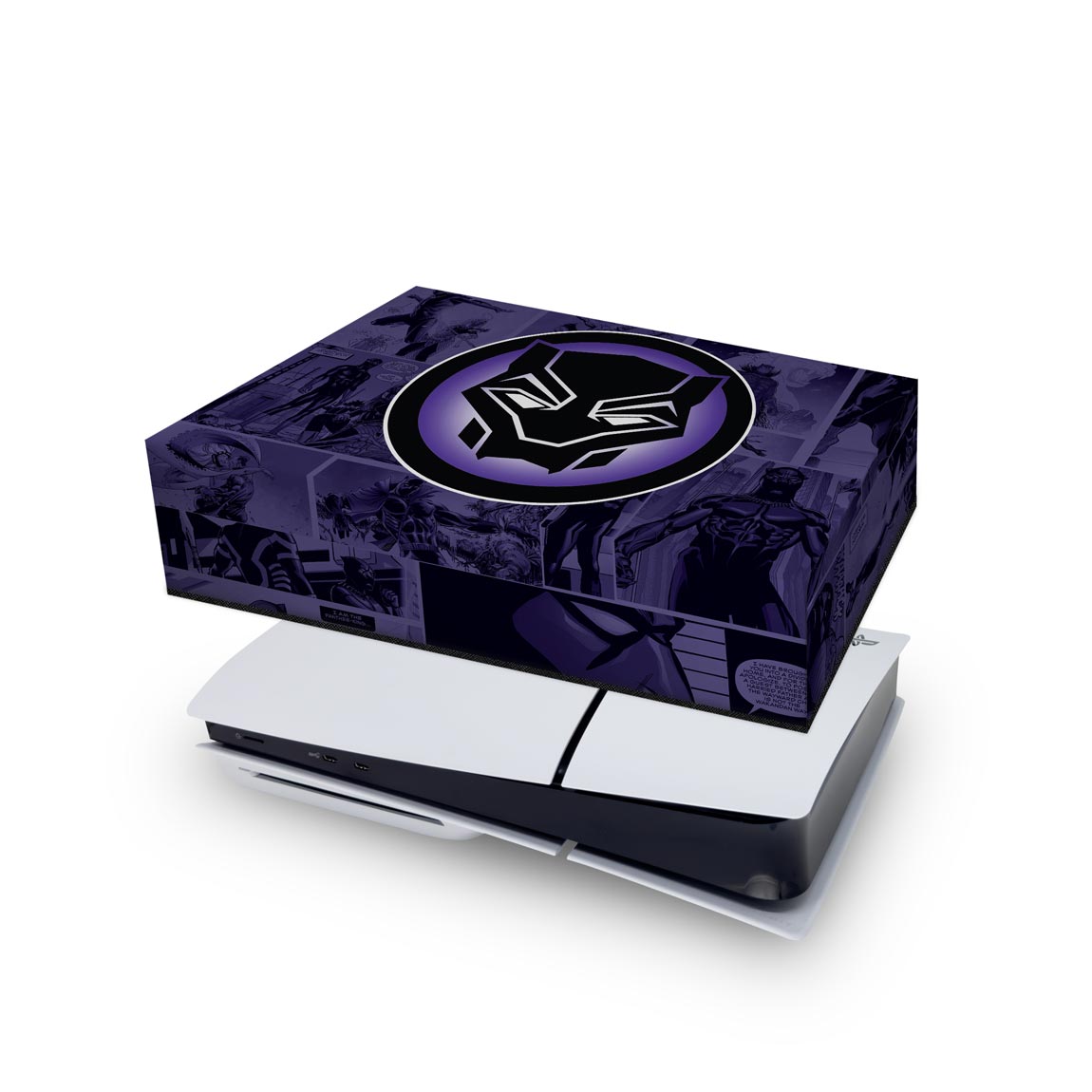 PS5 Slim Capa Anti Poeira Horizontal - Pantera Negra Comics