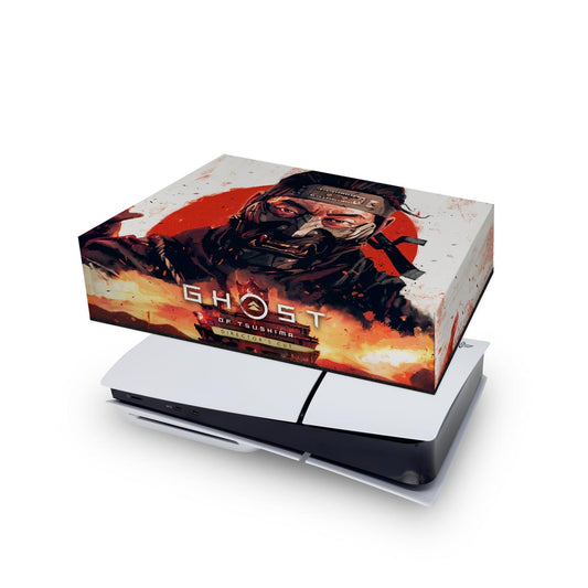 Capa Anti Poeira PS5 Slim Horizontal - Ghost Of Tsushima Director's Cut