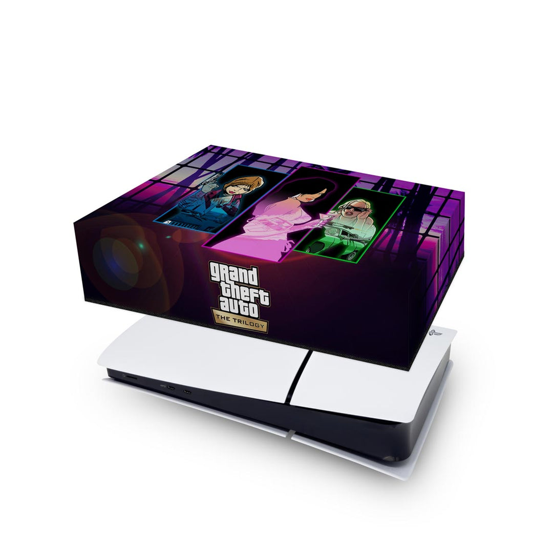 Capa Anti Poeira PS5 Slim Horizontal - GTA The Trilogy - Pop Arte Skins - foto 4