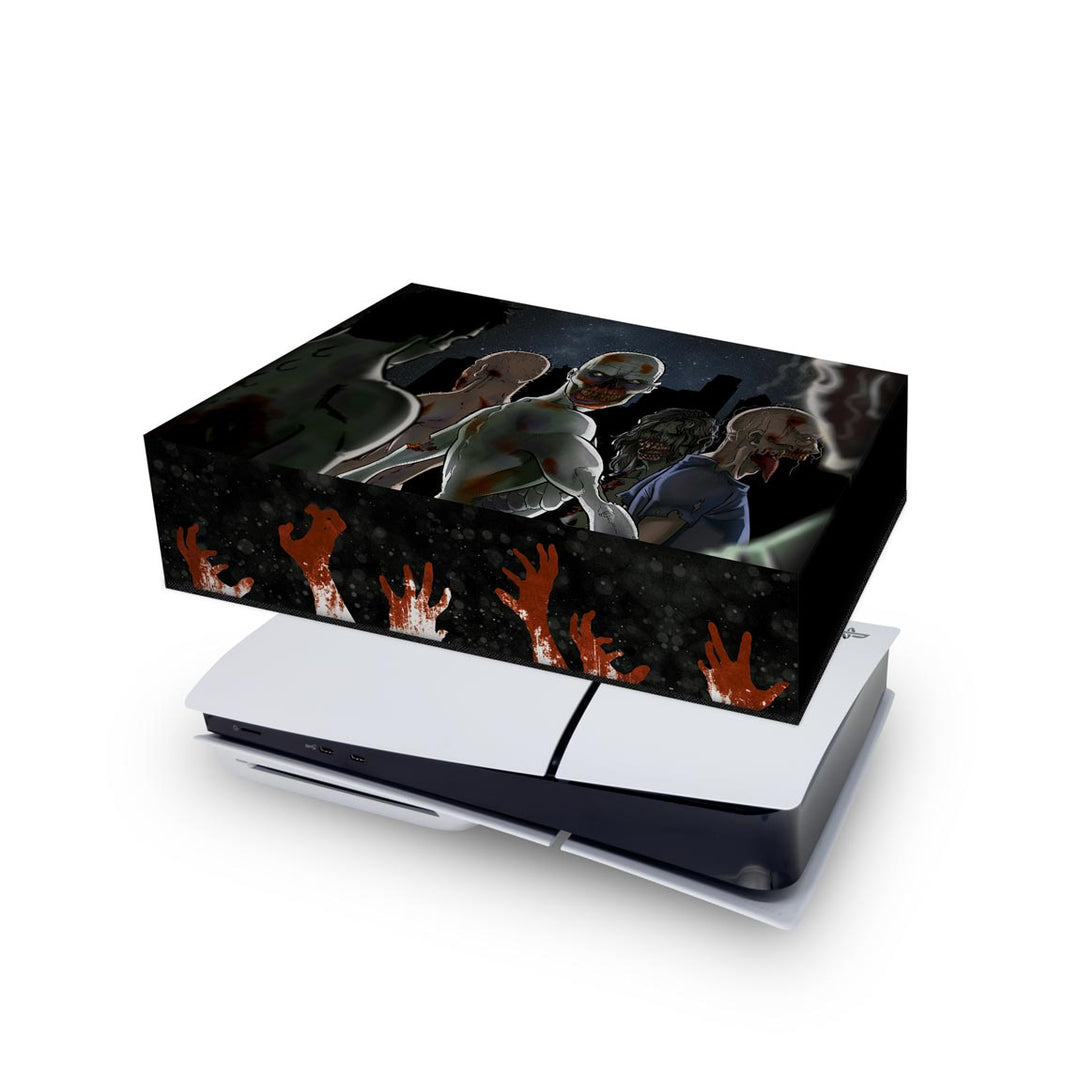 Capa Anti Poeira PS5 Slim Horizontal - Zombie Zumbi The Walking - Pop Arte Skins