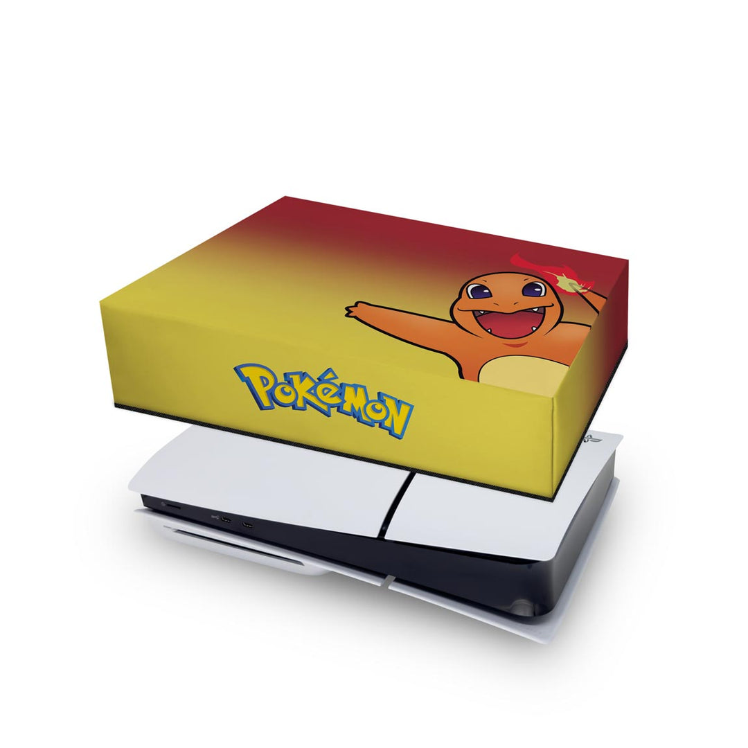 Capa Anti Poeira PS5 Slim Horizontal - Pokemon Charmander - Pop Arte Skins