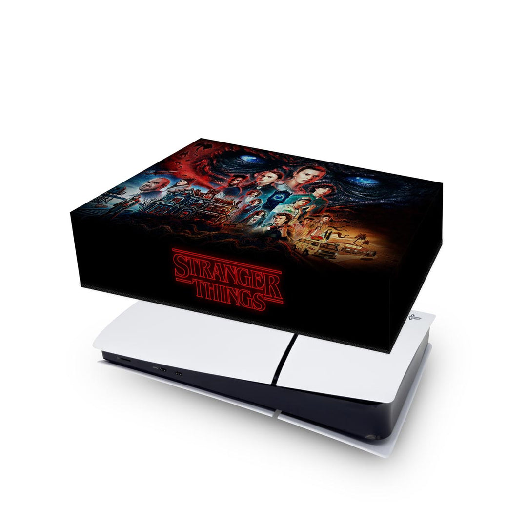 Capa Anti Poeira PS5 Slim Horizontal - Stranger Things - Pop Arte Skins - foto 4