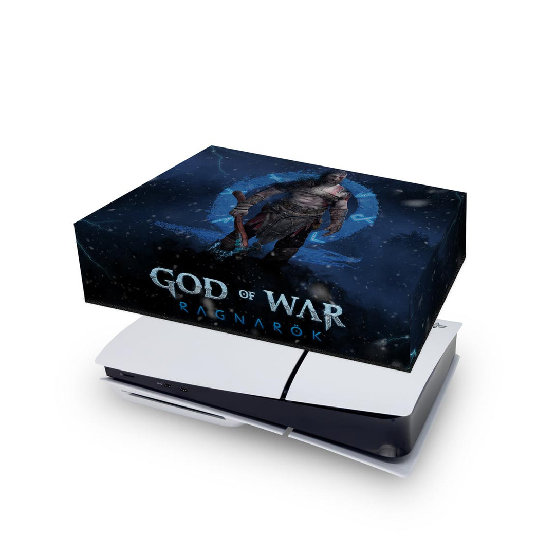 Capa Anti Poeira PS5 Slim Horizontal - God of War Ragnarok B - Pop Arte Skins