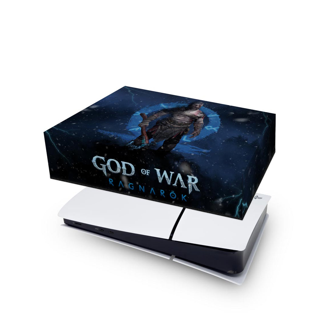 Capa Anti Poeira PS5 Slim Horizontal - God of War Ragnarok B - Pop Arte Skins - foto 4