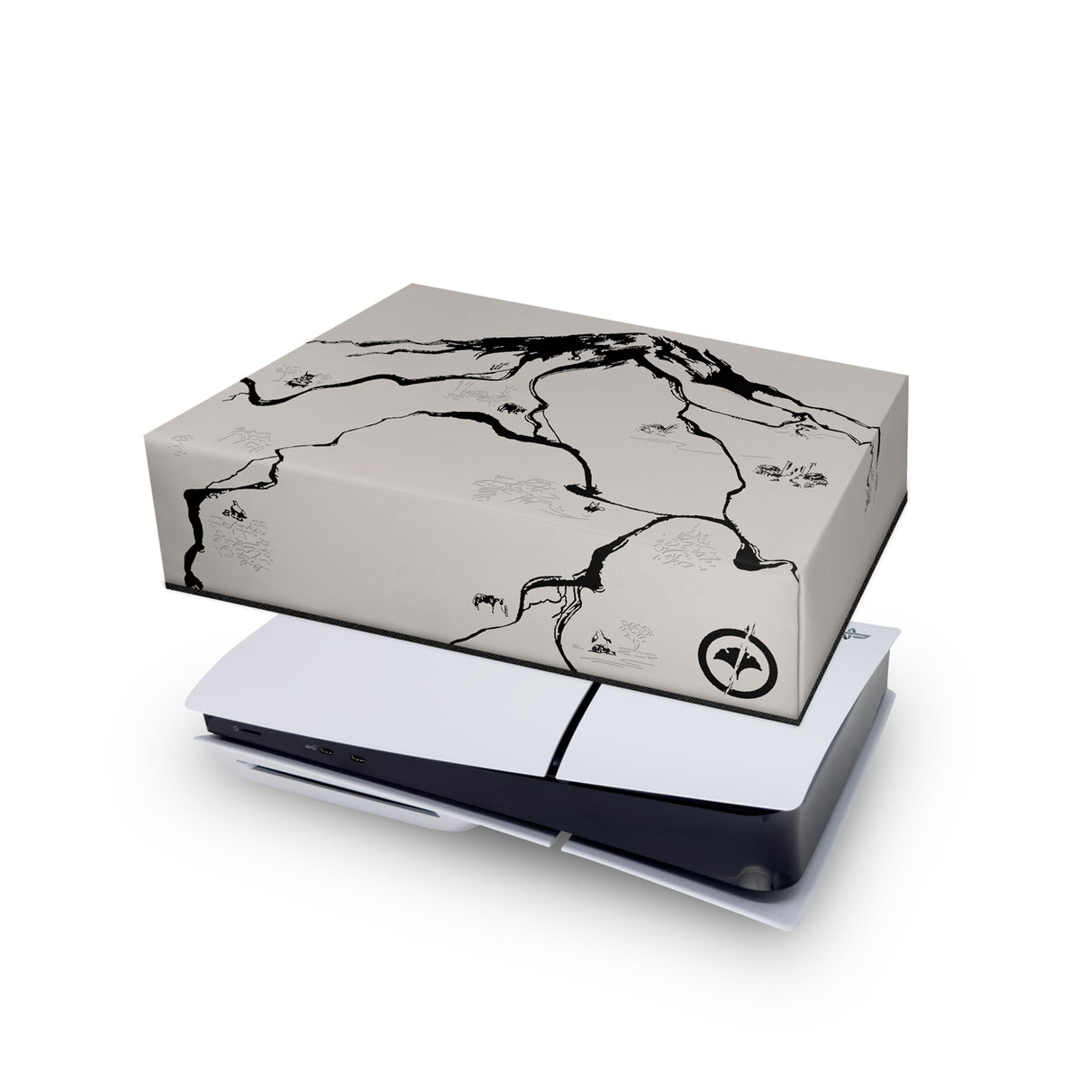 PS5 Slim Capa Anti Poeira Horizontal - Ghost Of Yotei