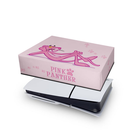 PS5 Slim Capa Anti Poeira Horizontal - Pantera Cor de Rosa
