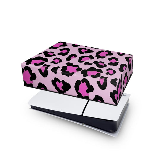 PS5 Slim Capa Anti Poeira Horizontal - Onça Rosa