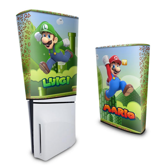 Capa Anti Poeira PS5 Slim Vertical - Super Mario