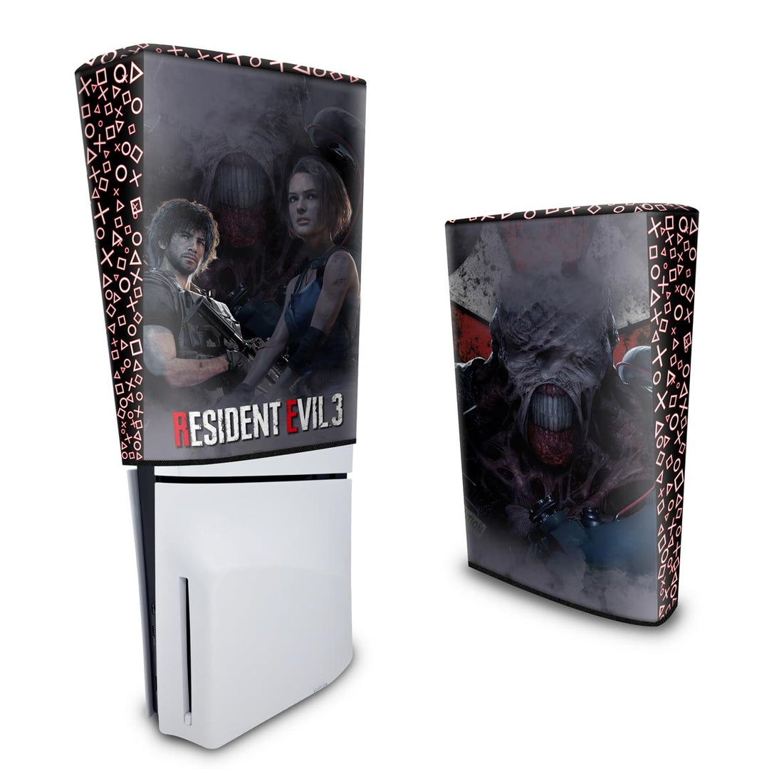 Capa Anti Poeira PS5 Slim Vertical - Resident Evil 3 Remake - Pop Arte Skins