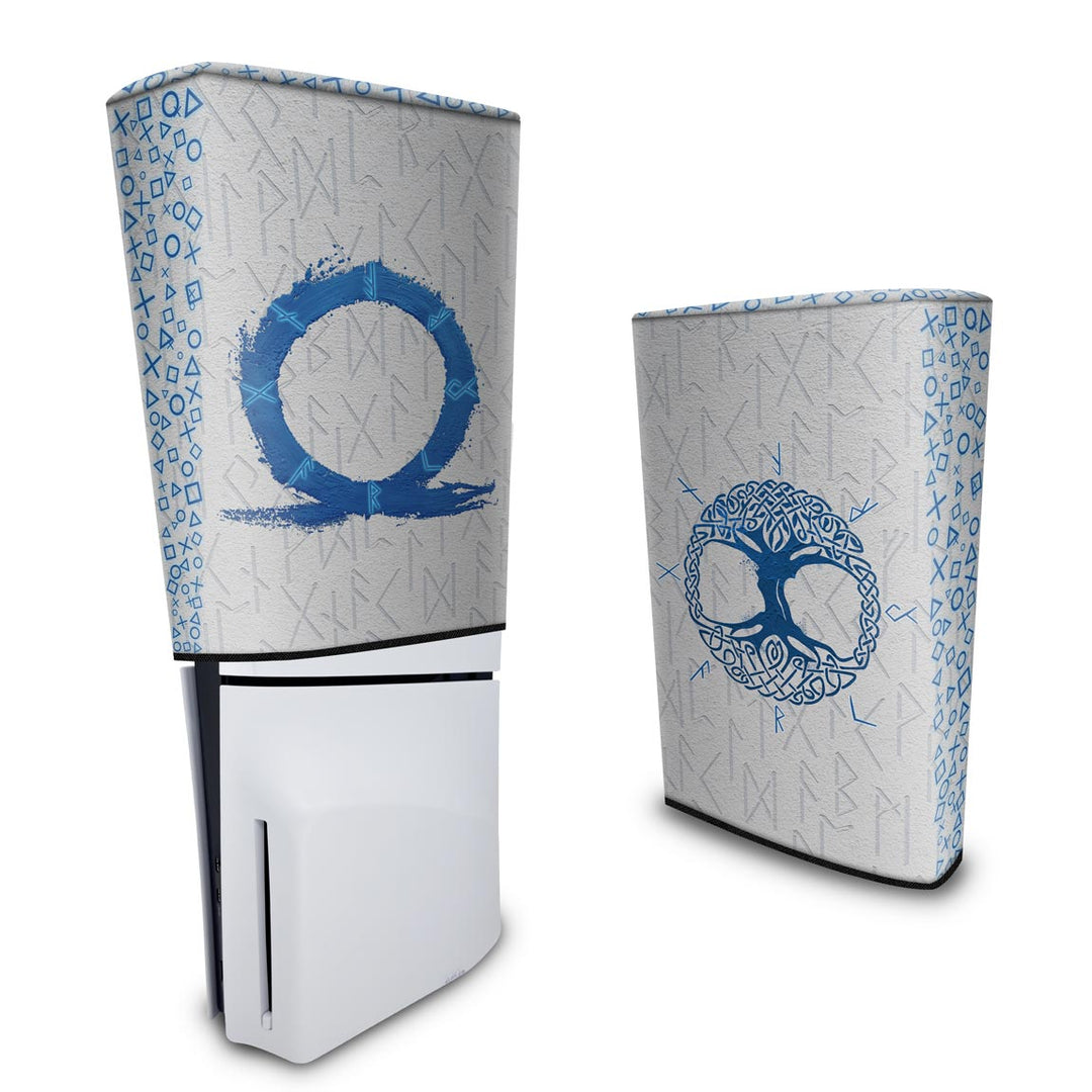 Capa Anti Poeira PS5 Slim Vertical - God Of War Ragnarok - Pop Arte Skins