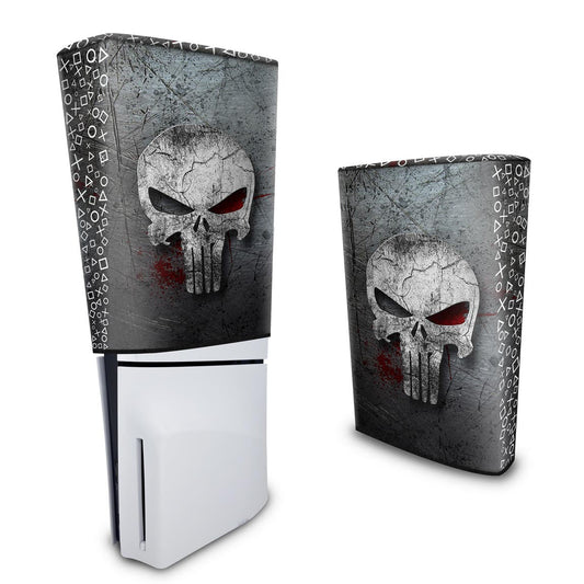 Capa Anti Poeira PS5 Slim Vertical - The Punisher Justiceiro