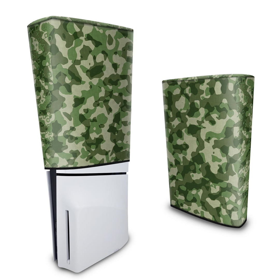 Capa Anti Poeira PS5 Slim Vertical - Camuflado Verde - Pop Arte Skins
