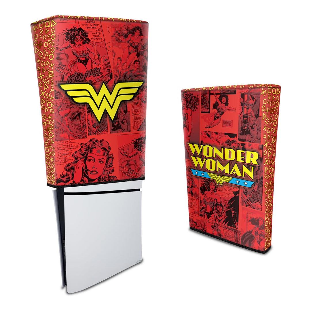 Capa Anti Poeira PS5 Slim Vertical - Mulher Maravilha Comics - Pop Arte Skins - foto 3