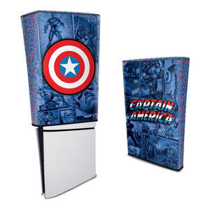 Capa Anti Poeira PS5 Slim Vertical - Capitão América Comics - Pop Arte Skins - foto 3