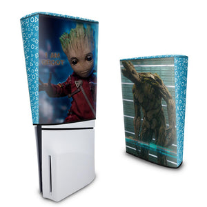 Capa Anti Poeira PS5 Slim Vertical - Baby Groot - Pop Arte Skins