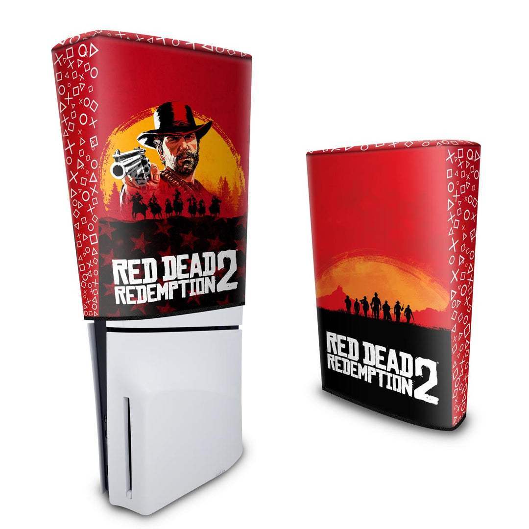 Capa Anti Poeira PS5 Slim Vertical - Red Dead Redemption 2 - Pop Arte Skins