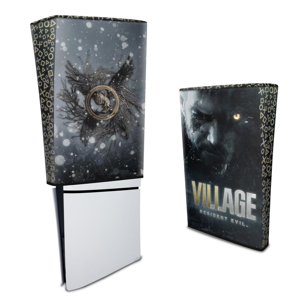 Capa Anti Poeira PS5 Slim Vertical - Resident Evil Village - Pop Arte Skins - foto 3