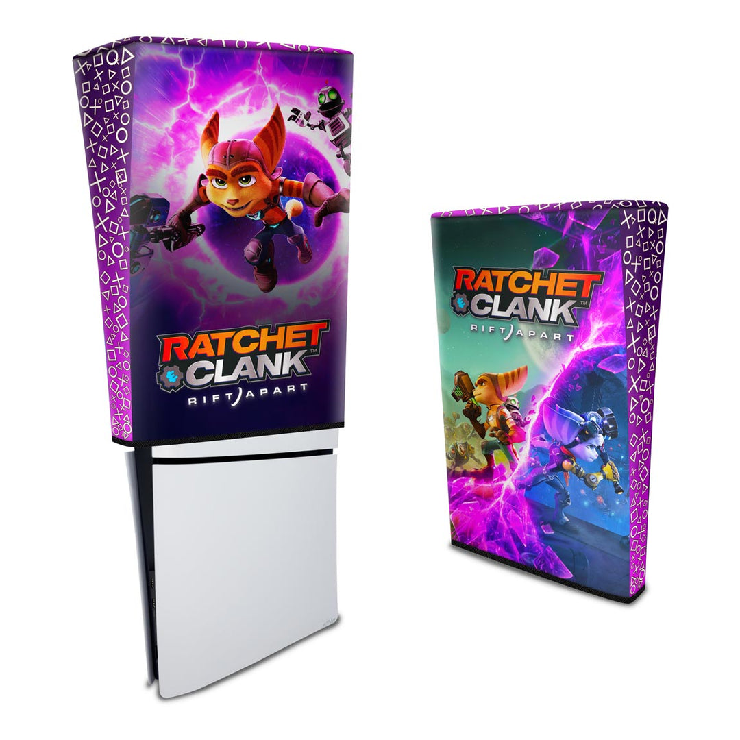 Capa Anti Poeira PS5 Slim Vertical - Ratchet & Clank Rift Apart - Pop Arte Skins - foto 3