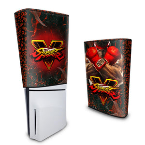 Capa Anti Poeira PS5 Slim Vertical - Street Fighter V - Pop Arte Skins