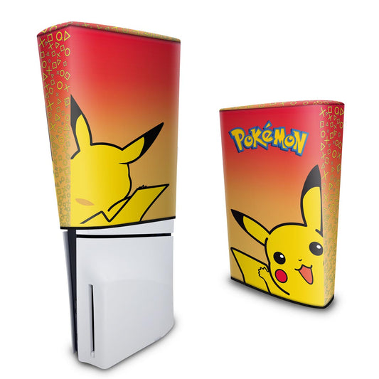 Capa Anti Poeira PS5 Slim Vertical - Pokemon Pikachu