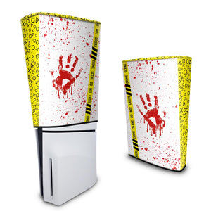 Capa Anti Poeira PS5 Slim Vertical - Cena De Crime Scene - Pop Arte Skins