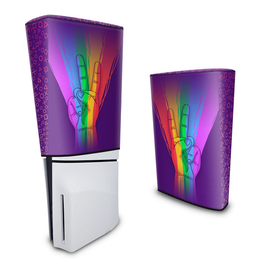 Capa Anti Poeira PS5 Slim Vertical - Rainbow Colors Colorido