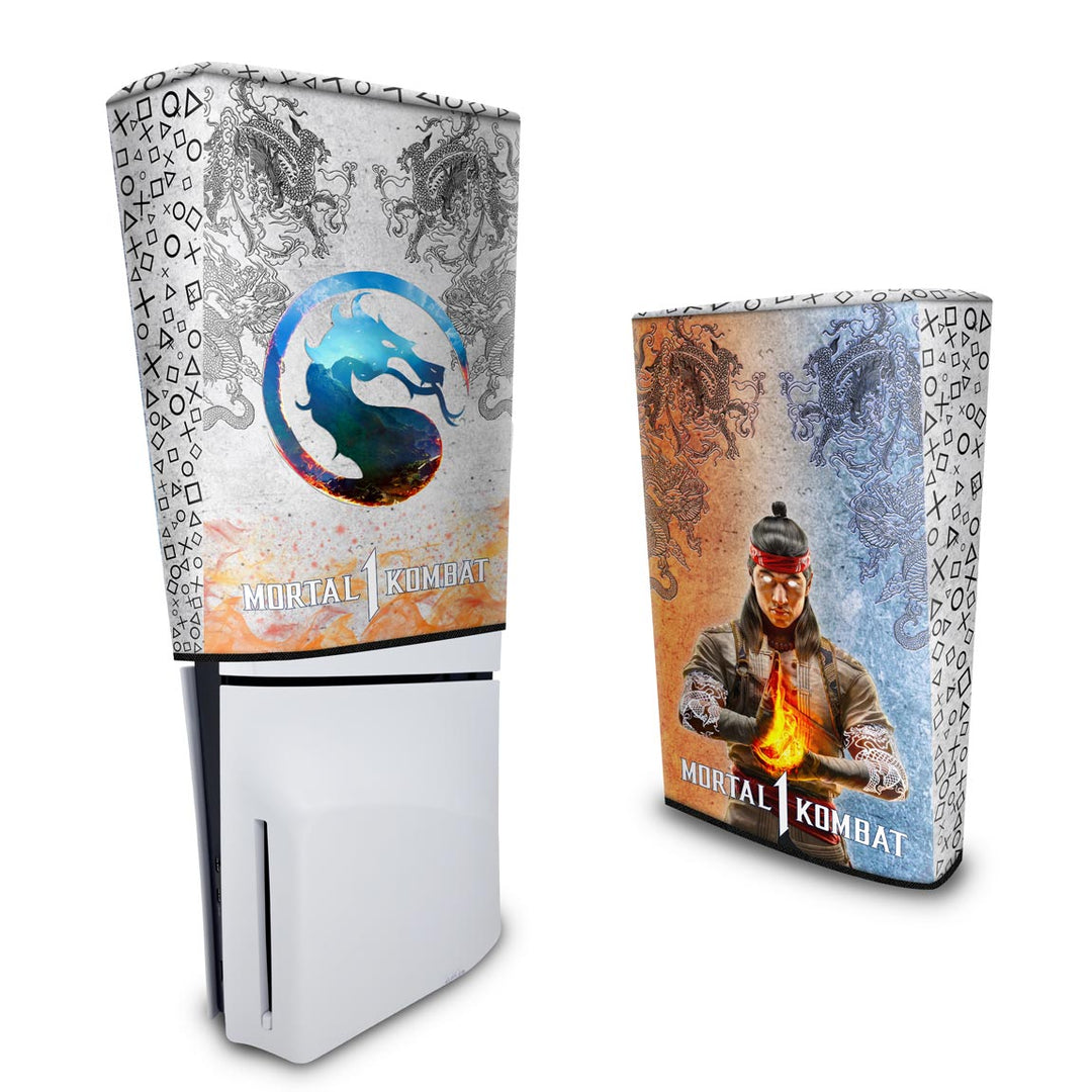 Capa Anti Poeira PS5 Slim Vertical - Mortal Kombat 1 - Pop Arte Skins