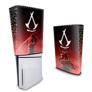 Capa Anti Poeira PS5 Slim Vertical - Assassin's Creed Shadows - Pop Arte Skins