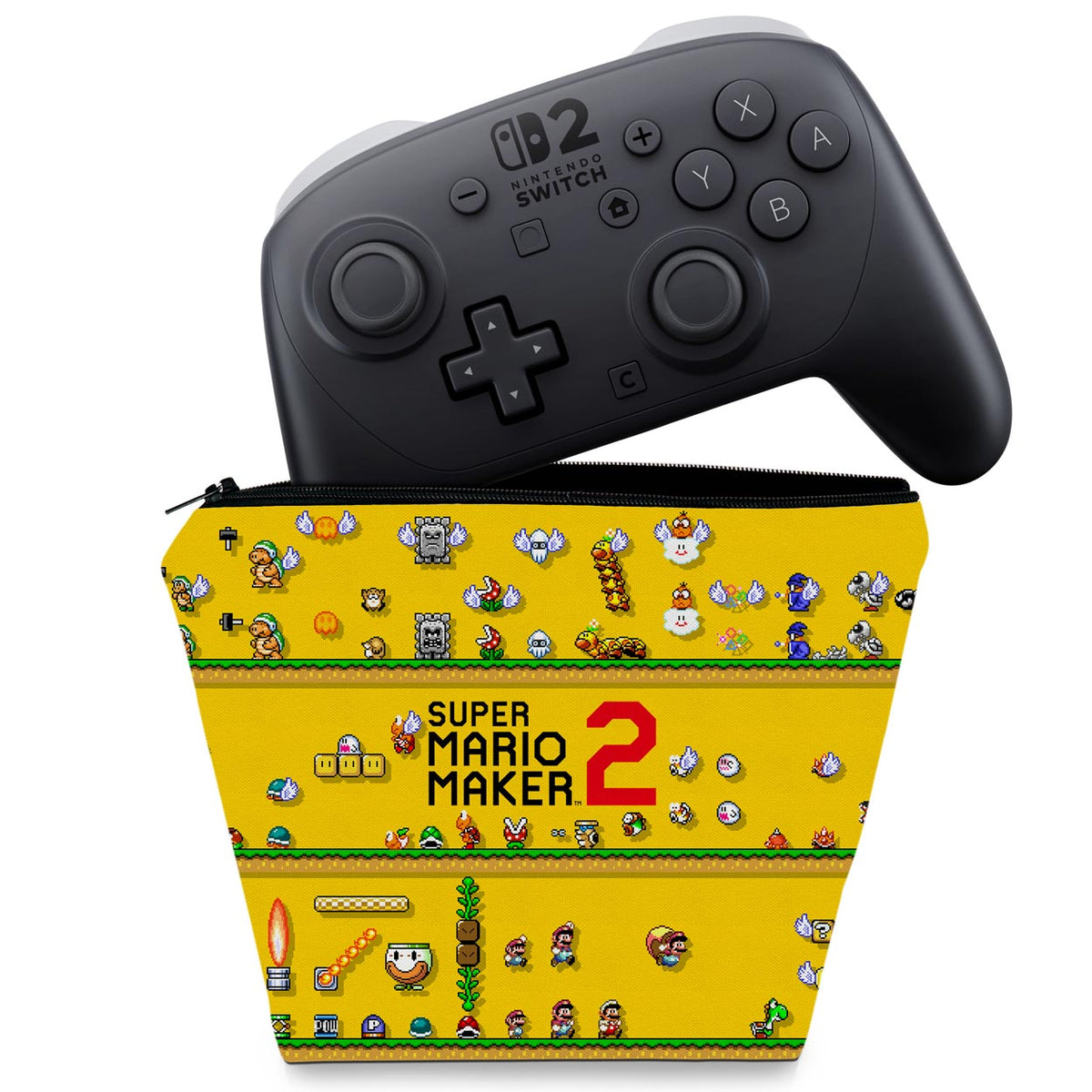 Capa Nintendo Switch 2 Pro Controle Case - Super Mario Maker 2