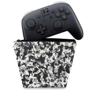 Capa Case Nintendo Switch 2 Pro Controle - Camuflada Cinza