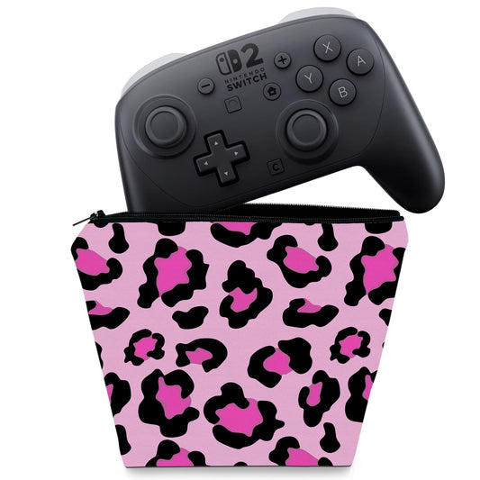 Capa Nintendo Switch 2 Pro Controle Case - Onça Rosa