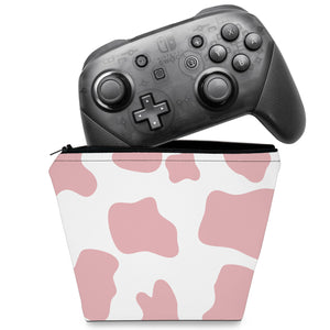 Capa Case Nintendo Switch Pro Controle - Vaquinha Rosa - Pop Arte Skins