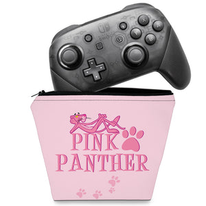 Capa Case Nintendo Switch Pro Controle - Pantera Cor de Rosa - Pop Arte Skins