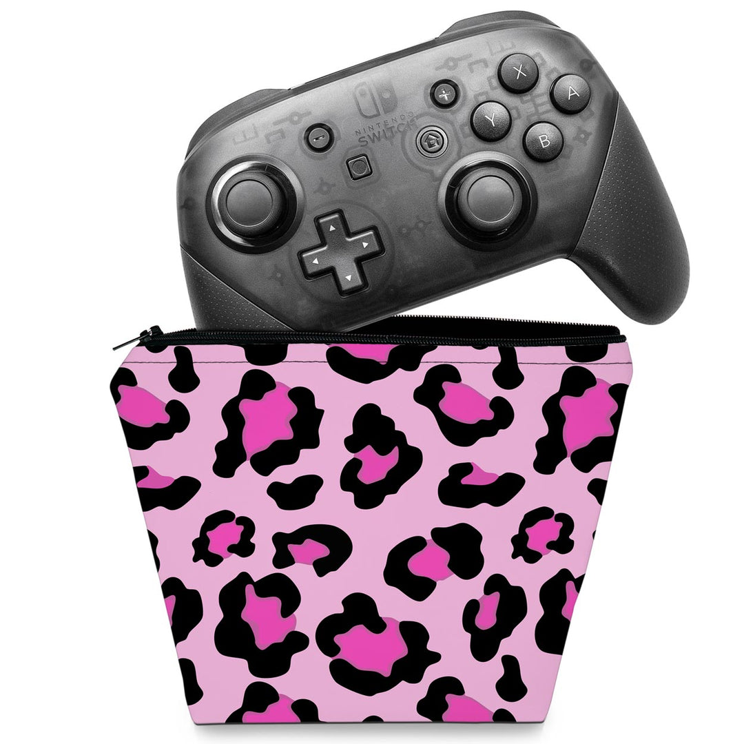 Capa Case Nintendo Switch Pro Controle - Onça Rosa